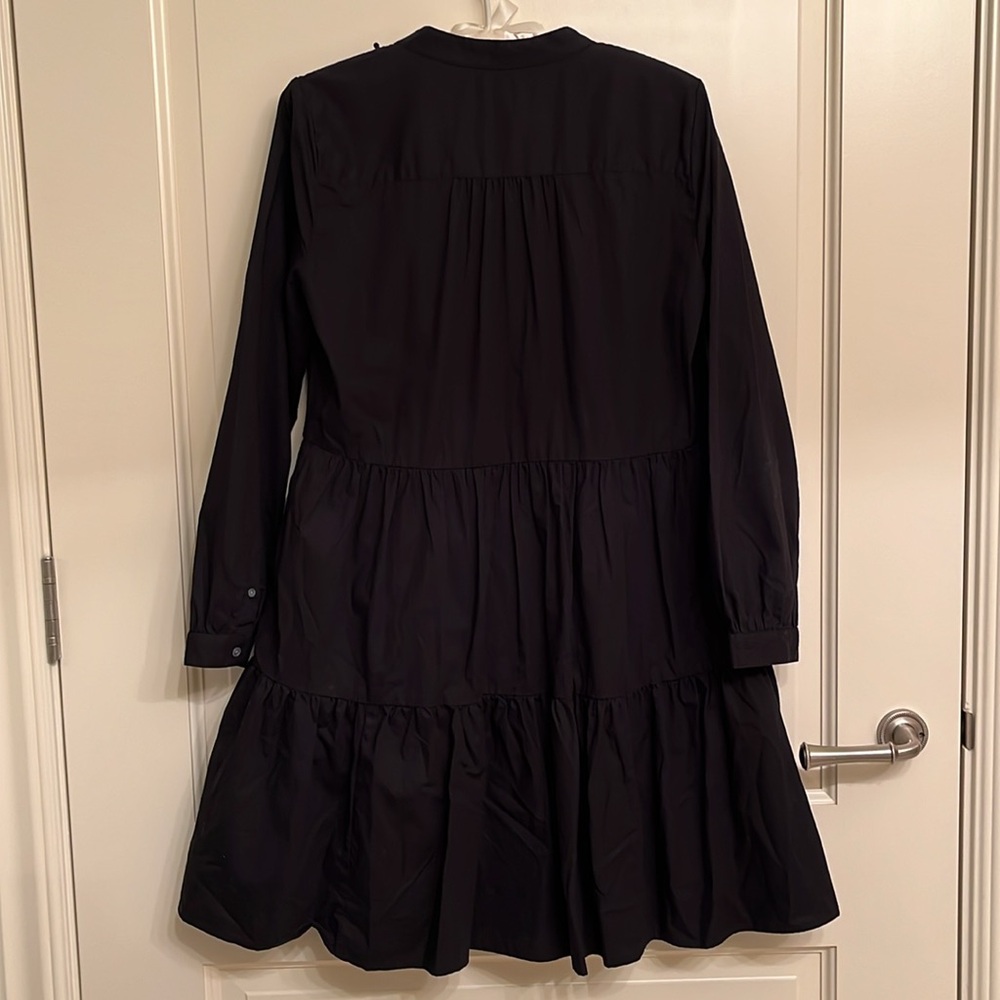 EUC J. Crew Lace/Embroidered Cotton Tiered Midi Black Dress XS - Picture 2 of 13
